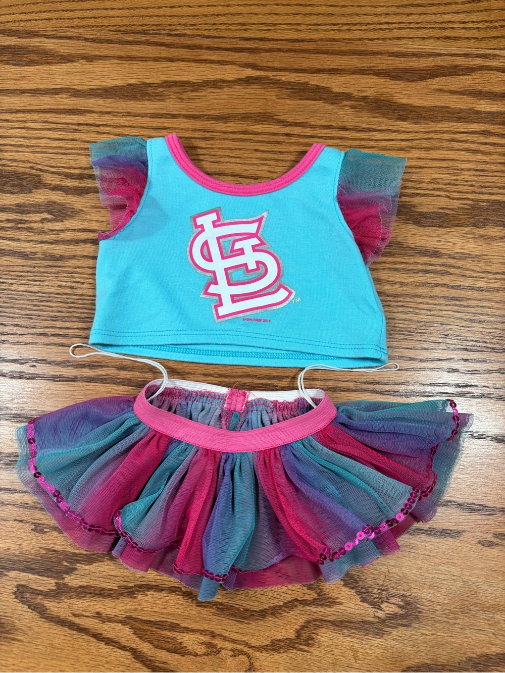 BUILD A BEAR BABW St Louis Cardinals MLB Shirt Tulle Sequin Skirt For Plush